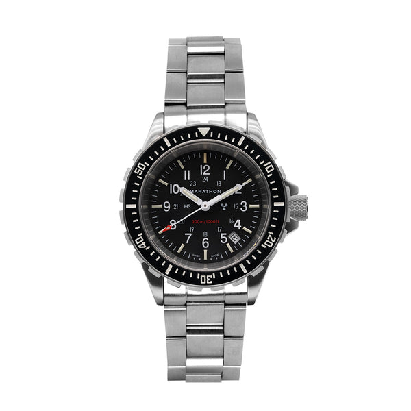 Marathon Watch 41mm Large Diver's Quartz (TSAR) with Stainless Steel Bracelet