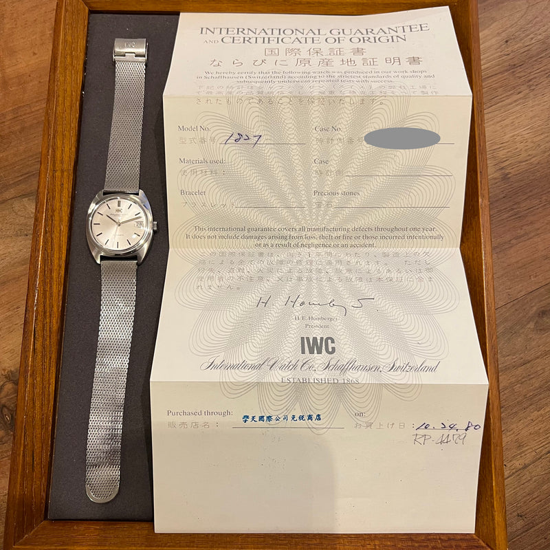 IWC Vintage Automatic Date With Warranty 1827