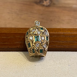 Pendant Diamonds Emerald Yellow Gold 18kt 10.4g