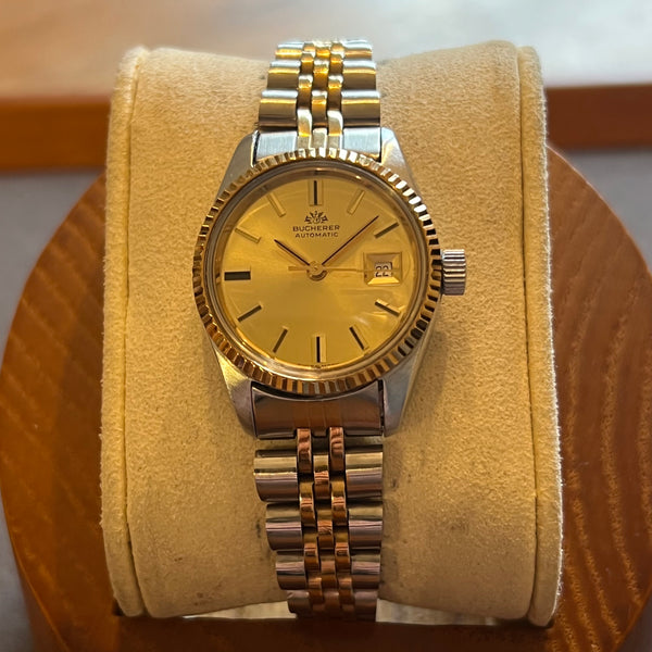 Bucherer Automatic Date Gold-Plated Steel Watch