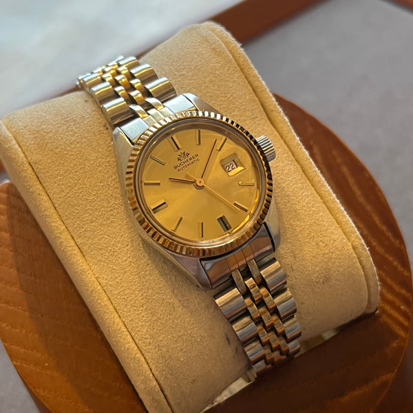 Bucherer Automatic Date Gold-Plated Steel Watch