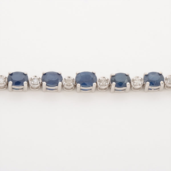 Bracelet Blue Sapphire 6.00 ct Diamonds 0.30 ct White Gold 18kt 8.5g