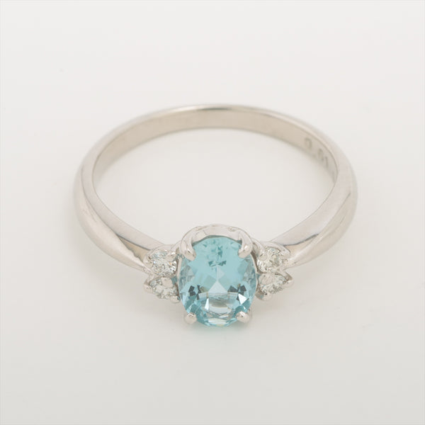 Ring Aquamarine 0.61 ct Diamonds 0.09 ct Pt900 3.4g