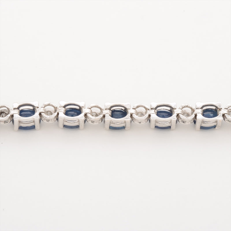 Bracelet Blue Sapphire 6.00 ct Diamonds 0.30 ct White Gold 18kt 8.5g