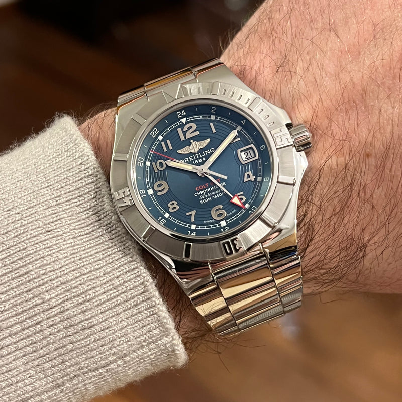 Breitling Colt GMT Blue Dial Full Set A32370