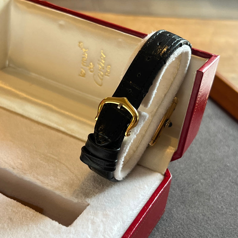 Cartier Tank Must Bordeaux Dial Vermeil Case Full Set