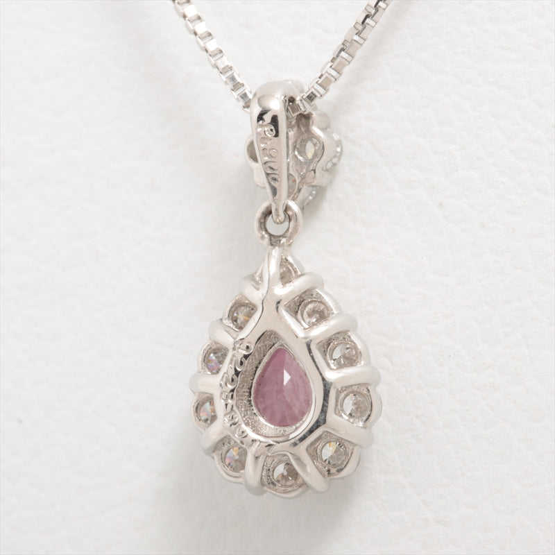 Halskette Pink Spphire 0,228 ct Diamant 0,17 ct Pt900 & Pt850 2,4g