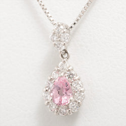 Collier Rose Spphire 0.228 ct Diamant 0.17 ct Pt900 &amp; Pt850 2.4g