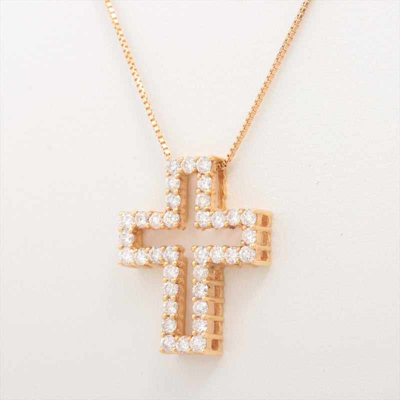 Halskette Kreuz Diamanten 0,50 ct Rosa Gold 18ct 2,1g