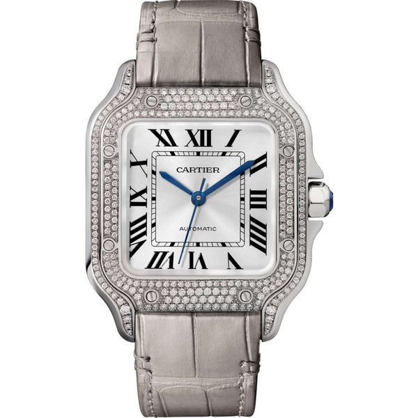 Cartier Santos Gris Medio Oro y Diamantes WJSA0006