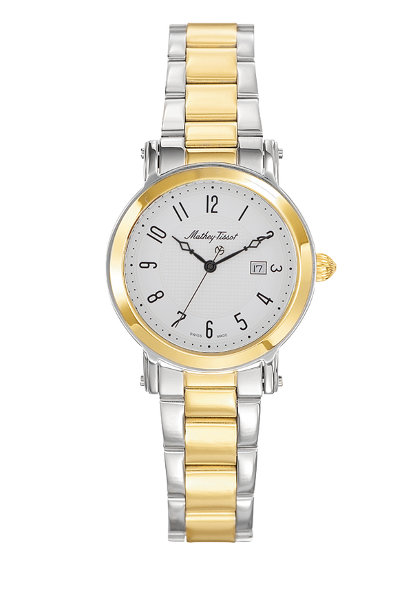 Mathey-Tissot City Metal Stainless Steel / Gold Plated & White Dial D31186MBG