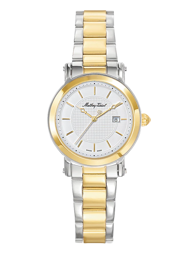 Mathey-Tissot City Metal Stainless Steel / Gold Plated & White Dial D31186MBI