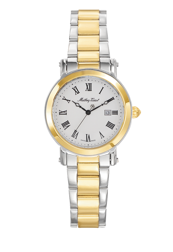 Mathey-Tissot City Metal Stainless Steel / Gold Plated & White Dial D31186MBR