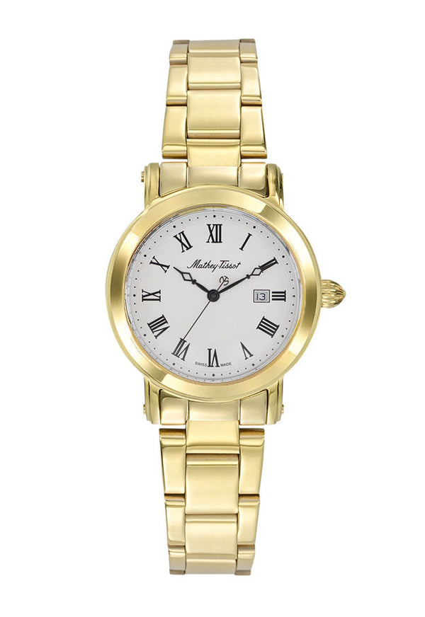 Mathey-Tissot City Metal Gold Plated & White Dial D31186MPBR