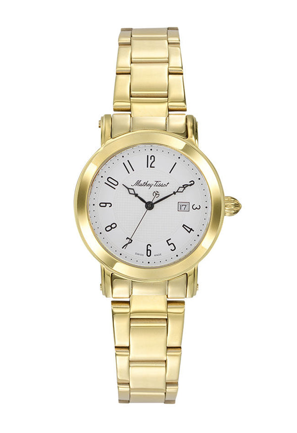 Mathey-Tissot City Metal Gold Plated & White Dial D31186MPG