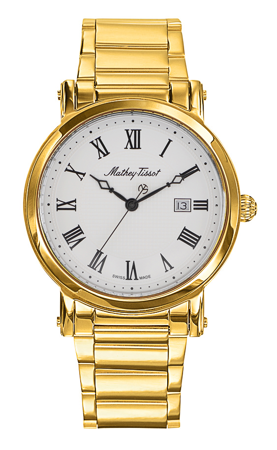 Mathey-Tissot City Metal Gold Plated & White Dial HB611251MPBR