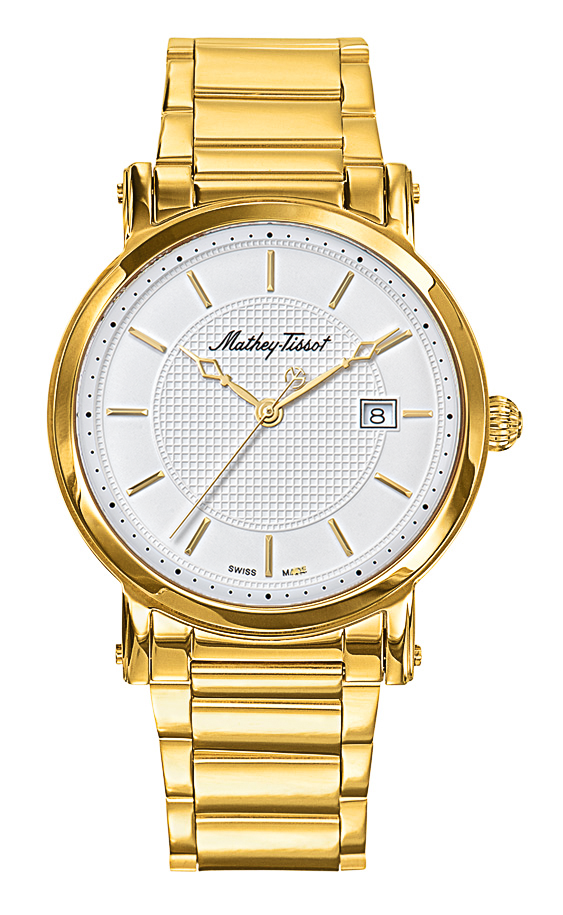 Mathey-Tissot City Metal Gold Plated & White Dial HB611251MPI