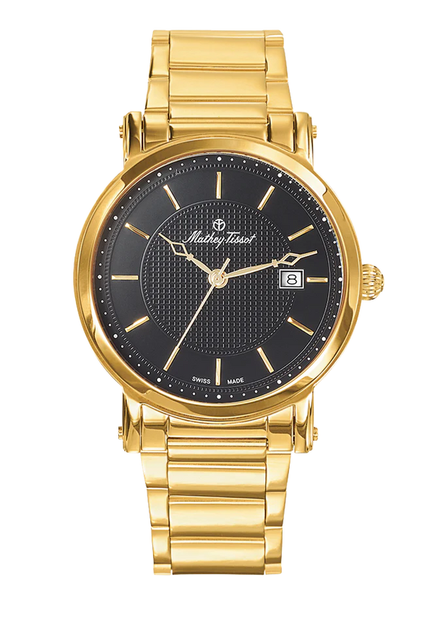Mathey-Tissot City Metal Gold Plated & Black Dial H611251MPN