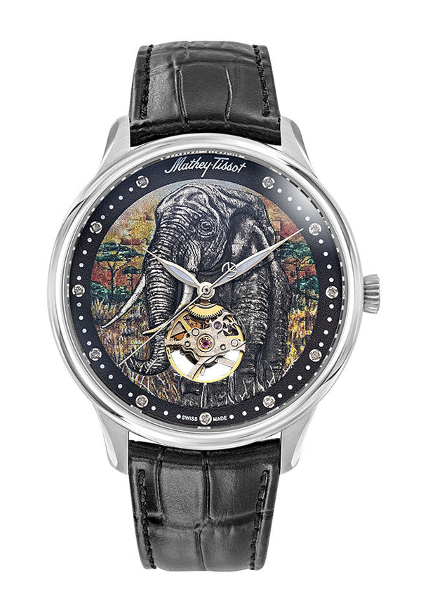 Mathey-Tissot Edmond Automatic Handcrafted Stainless Steel & Black Leather MC1886AEL