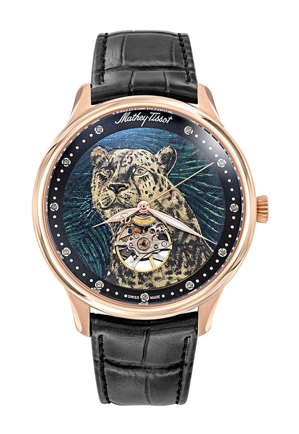 Mathey-Tissot Edmond Automatic Handcrafted Rose Gold & Black Leather MC1886PLEO