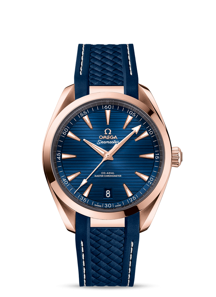 Omega seamaster rose on sale gold rubber strap