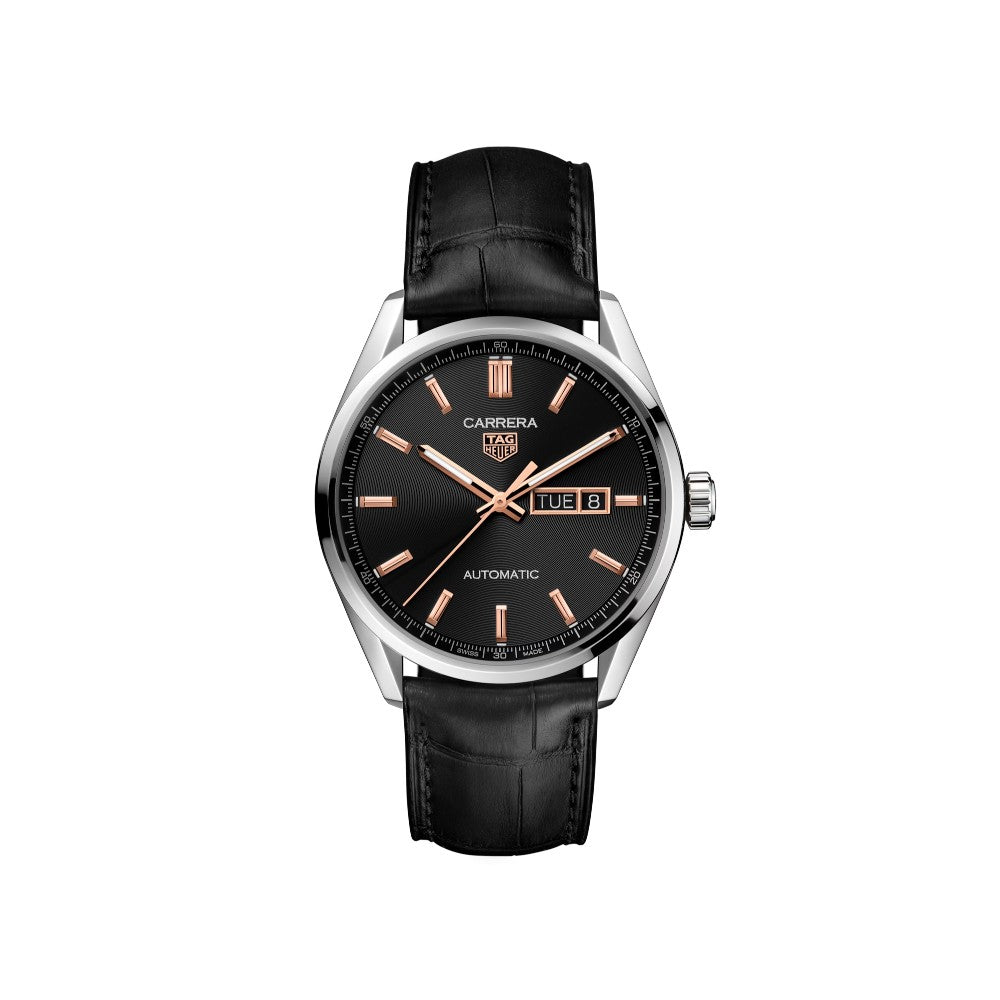 Timeless Elegance Tag Heuer Carrera Day Date Steel Leather