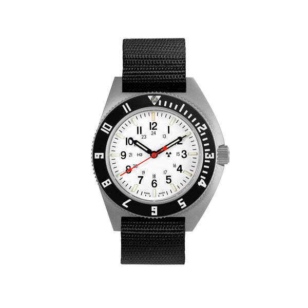 Marathon Watch 41mm Arctic Steel Navigator (SSNAV) on Ballistic Nylon