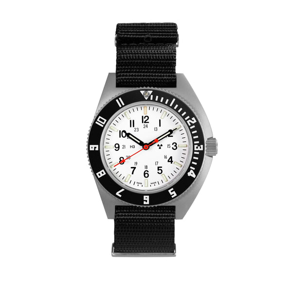 Marathon Watch 41mm Arctic Steel Navigator (SSNAV) on Nylon DEFSTAN