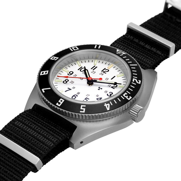 Marathon Watch 41mm Arctic Steel Navigator (SSNAV) on Nylon DEFSTAN