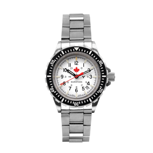 Marathon Watch 41mm Arctic Red Maple Large Diver’s Automatic (GSAR) with Stainless Steel Bracelet
