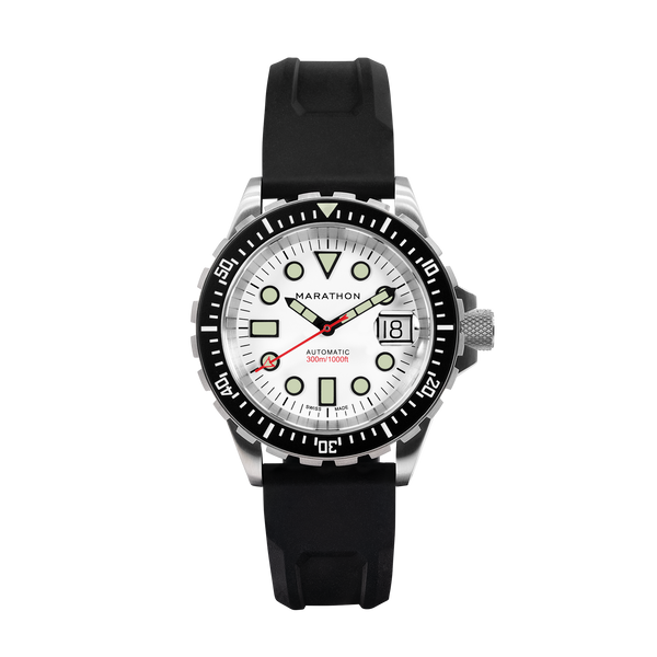 Marathon Watch 41mm Arctic Original SAR w/ Date on 3-Piece Rubber Strap Kit (OSAR-D)