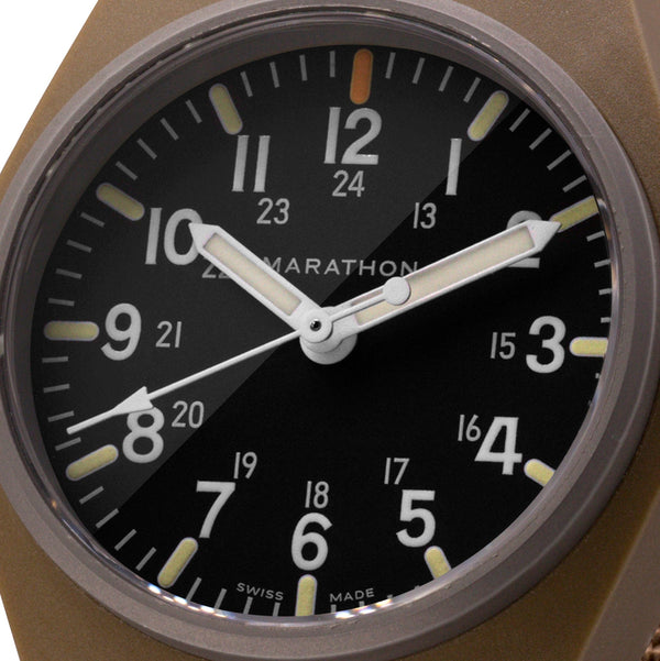 Marathon Watch 34mm Desert Tan General Purpose Quartz with MaraGlo (GPQ)