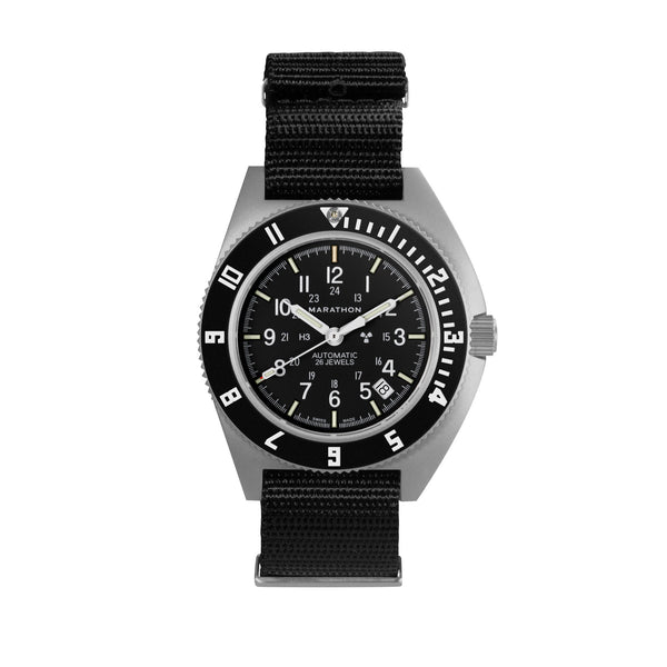 Marathon Watch 41mm Steel Navigator w/ Date Automatic (SSNAV-D AUTO) on Nylon DEFSTAN