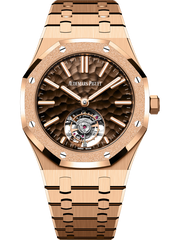 Audemars Piguet Royal Oak Flying Tourbillon Rose Gold Frost Brown Dial 26730OR.GG.1320OR.01 Luxury Timepiece