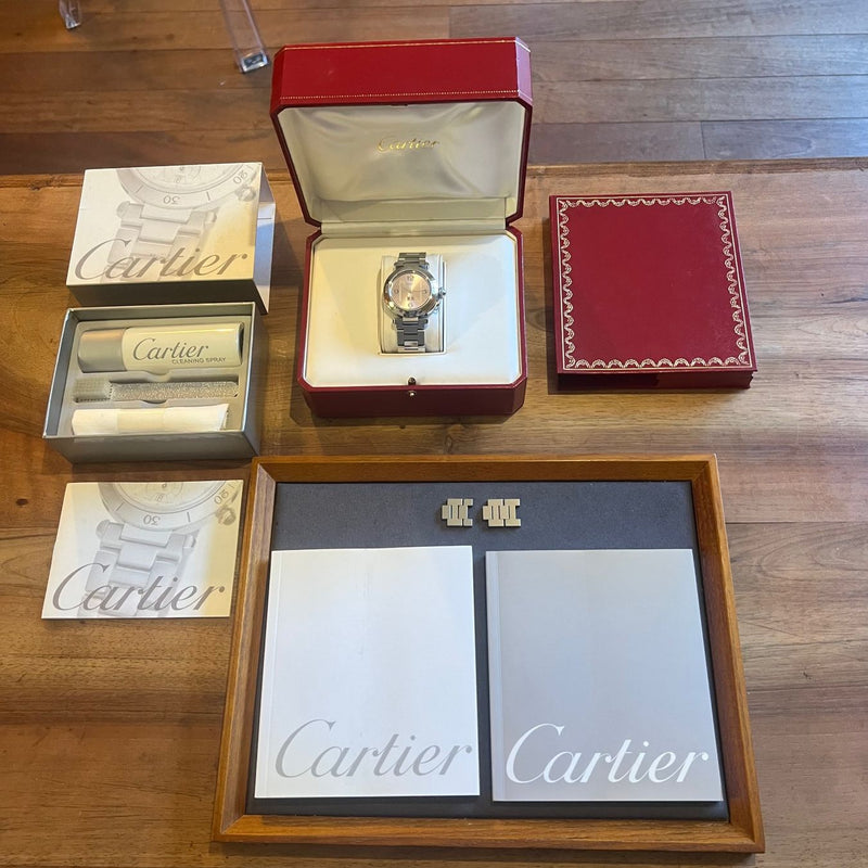Cartier Pasha Rosa Zifferblatt Automatisches Voll set W31058M7