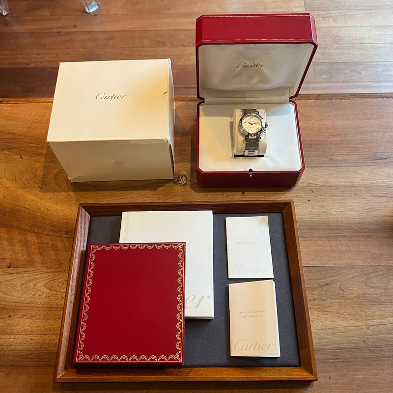 Cartier Pasha C Meridian GMT Full Set W31029M7